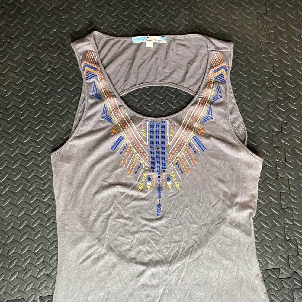 Grey Maxi Dress with Open Back